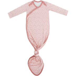 Copper Pearl Baby Gown - Knotted Newborn Sleepers for Baby Boy and Girl, Soft Stretchy Long Sleeve Infant Gowns with Bottom Tie and Hand Mittens, Perfect Hospital Coming Home Outfit (Hayden)