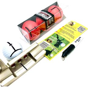 EyeLine Golf Impact Ball Liner - Training Aid Accessories - 3 -Pack Red Alignment Kit Marker Pen by Hank Haney. Align Ball See Putter face Alignment to Target line. Immediate Short putt Improvement