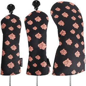 Golf Club Covers - 3 Pack Golf Club Head Covers for Driver, Woods and Hybrid - Driver Headcover to Fit All Golf Clubs