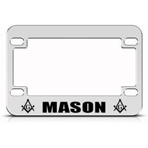 Masonic Mason Moson Logo Metal Bike Motorcycle License Plate Frame Holder