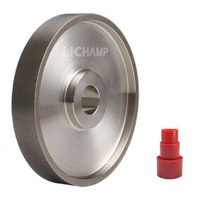 Lichamp 8" CBN Grinding Wheel, Steel CBN Sharpening Wheel for Chisels Polishing Turning and Woodturning Tools, 5/8" Bore 1" Wide and 180 Grit