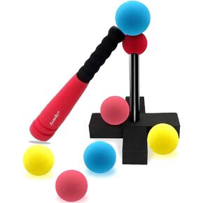 Aoneky Mini Foam Tball Set for Toddlers - Carry Bag Included - Best Baseball T Ball Toys for Kids Age 1 Years Old