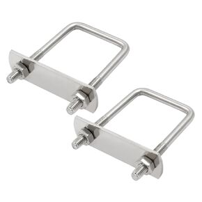 4 Sets 304 Stainless Steel Square U-Bolts, M8 x 82 x 75mm (Thread x Inner Width x Length) Tie Down U Bolt Clamp with Nuts and Plates for Automobiles Trailer Boat Trailer