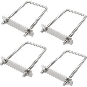 4 Sets 304 Stainless Steel Square U-Bolts, M8 x 82 x 75mm (Thread x Inner Width x Length) Tie Down U Bolt Clamp with Nuts and Plates for Automobiles Trailer Boat Trailer in Kuwait