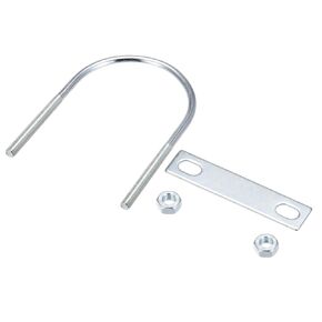 U Bolts 2 Sets (M8x80x130mm), Round U Bolt Steel with Nut and Plate - for Construction, Pipe
