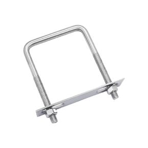 304 Stainless Steel Square U-Bolts 2-3/8"(60mm) Inner Width, 3.15"(80mm) Length Stainless M8 with Nuts, Frame Plate, Accessories for Automobiles Trailer, Boat Trailer Industrial Parts