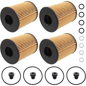 26350-2S000 Oil Filter with Seals Compatible with Hyundai Santa Cruz 2.5L 2020-2022 Compatible with Kia Sorento 2.5L Engine 2021-2022 Pack of 4