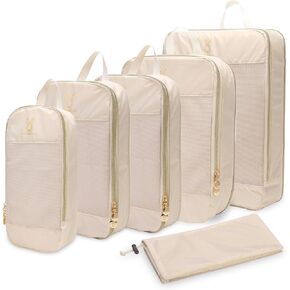 Expandable Compression Packing Cubes for Suitcases,4 Set Lightweight Compressible Travel Packing Organizer for Carry on Suitcase,Organizer Bags Set as Travel Essentials for Women