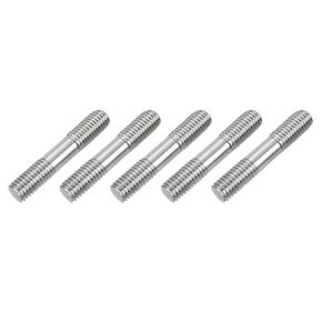 uxcell 5Pcs M6x25mm 304 Stainless Steel Double End Threaded Stud Screw Bolt for House Maintenance