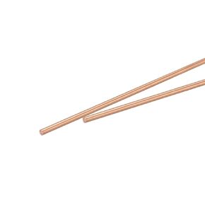 MECCANIXITY 2mm Diameter 300mm Length Solid Copper Round Rod Lathe Bar Stock for DIY Craft CNC Cutting Pack of 2