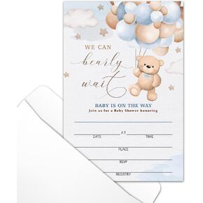 Floral Wildflower Baby Shower Party Invitations with Envelopes, Wildflowers Double-Sided Fill-In Invites for Gender Reveal Baby Announcement, Baby Shower Party Supplies Decorations - A018 in Kuwait