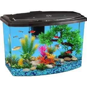 Koller Products Impact-Resistant Plastic LED Aquarium Kit, 7 Gallons, Built-in Filtration,Black in Kuwait