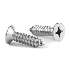 #4 x 3/8" Wood Screw 100Pcs 18-8 (304) Stainless Steel Screws Flat Head Phillips Fast Self Tapping Drywall Screws by SG TZH