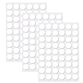 5 Sheets Self-Adhesive Screw Hole Stickers, 54 in 1 Self Adhesive PVC Screw Covers Caps Dustproof Sticker for Cabinets Wooden Furniture Accessories (0.59inch/15mm, White)
