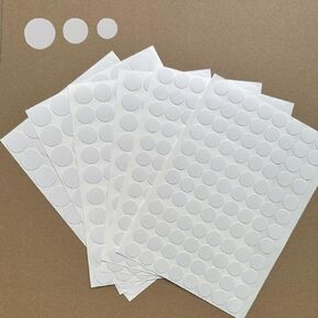 6Sheet /440Pcs PVC Self-Adhesive Screw Hole Stickers for Wardrobe,15mm 18mm 21mm Screws Covers Caps for Wood Screws (White Color (6 Sheet))