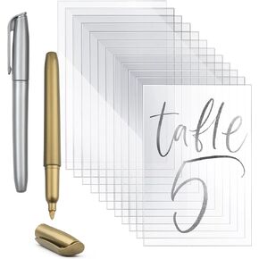 Srenta Clear Acrylic Table Place Cards for Weddings & Dinner Parties, 24 Pack Rectangular Table Name Cards for Table Setting, DIY Blank Cards for Table Seating Guest Plates | 3.54 x 1.96 ‘’2 MM thick