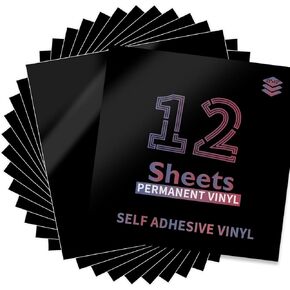 Lya Vinyl 14 Pack Permanent Vinyl for Cricut, 12" x 12" Glossy Permanent Vinyl Sheets for Cricut and Silhouette, Cricut Vinyl for Mug & Cup & Glass Window, Party Decoration, Craft Cutter, Home Decal