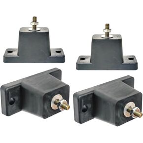 Air Conditioning Bracket Floor Mount Vibration Isolator, Compressor Floor Silencing Mount Vibration Isolator, Black Rubber Mount Vibration Isolator Shock Anti-Vibration Damping Mounts Pads (4 Pack)