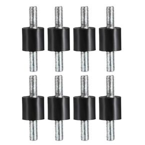 Uxcell D15 x H10 عازل اهتزاز مطاطي يمتص الصدمات مع مسامير M4 x 10 مم 8 قطع