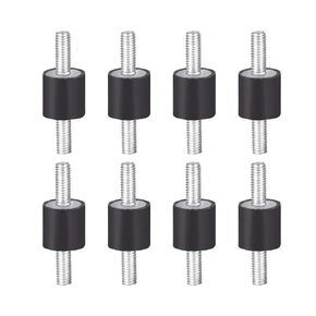 uxcell D15 x H10 Rubber Vibration Isolator Mounts Shock Absorber with M4 x 10mm Studs 8pcs
