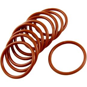 uxcell Silicone O-Ring, 40mm OD, 34mm ID, 3mm Width, VMQ Seal Rings Gasket, Red, Pack of 10