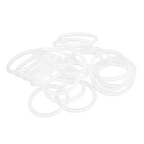 uxcell Silicone O-Ring, 20mm OD, 16mm ID, 2mm Width, VMQ Seal Rings Gasket, White, Pack of 20