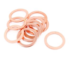uxcell 10pcs 30mm x 22mm x 2mm Flat Ring Copper Crush Washer Sealing Gasket Fastener
