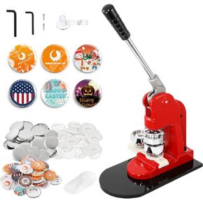 BEAMNOVA Button Maker Machine DIY Round Pin Maker Kit, 32mm / 1.26 in (About 1-1/4 Inch) Badge Press Machine with 1000 Button Blanks Parts Supplies