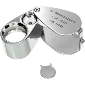SE Professional 10x 18 mm Illuminated Metal Loupe - MJ3622L-10X