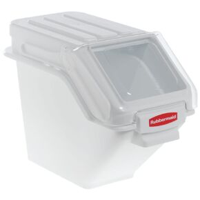Rubbermaid Commercial Products ProSave Shelf Food Ingredient Bin with Scoop, 100-Cup, White, Kitchen Food Storage Sugar/Grains/Rice/Baking Supplies in Kuwait