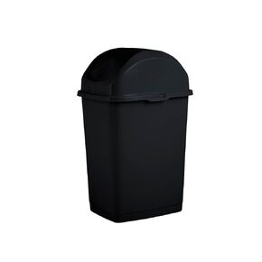 Superio Mini Desktop Trash Can with Swing Top Lid Portable Plastic Garbage Can for Countertop, Desktop, Make up Vanity, Bathroom, Car, Under Sink, Dorm Compact Waste Bin 5 L 1.25 Gal (Black)