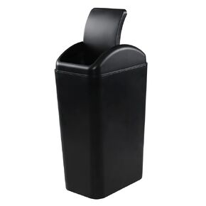 1 Pack Plastic Swing Lid Trash Can, Swing Lid Waste Bin, White