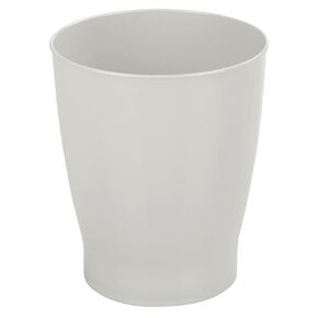 mDesign Round Plastic Bathroom Garbage Can, 1.25 Gallon Wastebasket, Garbage Bin, Trash Can for Bathroom, Bedroom, and Kids Room - Small Bathroom Trash Can - Fyfe Collection - Light Gray