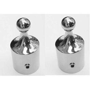 Two Marine Grade Stainless Steel Ball Bimini Top Caps 1" - Ball