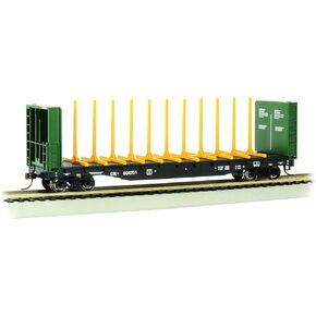 Bachmann Trains - 52' Center-Beam FLATCAR with BULKHEADS - Canadian National #60472 - HO Scale