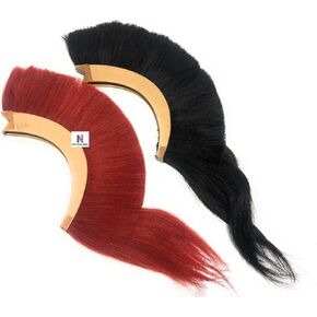 NauticalMart Medieval Helmet Plume Red & Black17" Replica