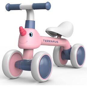 Baby Balance Bike for 1 Year Old Gifts Boys Girls - Toys for 12-24 Month Toddler Balance Bike, No Pedal 4 Wheels Infant Baby Walker Pre-School First Riding Bike, Best First Birthday Gifts