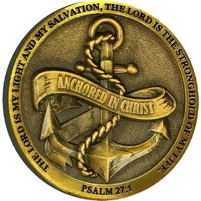 Anchored in Christ Christian Challenge Coin Bible Verse Pocket Hug Token (Pack of 10)