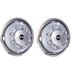 Pacific Dualies 37-2950 19.5" Polished Stainless Steel Wheel Simulator Front Tag Axle Kit for 2014 - Earlier International Truck RV Motorhome