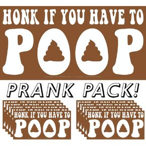 Witty Yeti Honk If You Have to Poop 3"x6" Bumper Sticker 10 Pack. Play a Funny Practical Joke on Your Friends With The Number 2 Most Offensive Window Decal. Hilarious Driving Gag Gift & Car Novelty