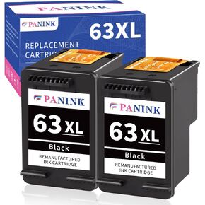 Remanufactured Ink Cartridge Replacement for HP Printer Ink 63 XL HP 63 Ink HP63 63XL Black Ink Cartridges for 3830 5255 4650 3833 Envy 4520 1112 3637 3630 3634 Printer(2 Black)