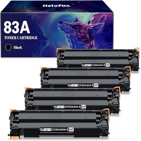 HaloFox Compatible Toner Cartridge Replacement for HP CF283A 83A HP Laserjet Pro MFP M125nw M201dw M225dw M201n M125a M127fn M127fw Printer (Black,4-Pack)