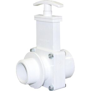 Valterra 6105 PVC Gate Valve, White, 1-1/2" MPT x Slip