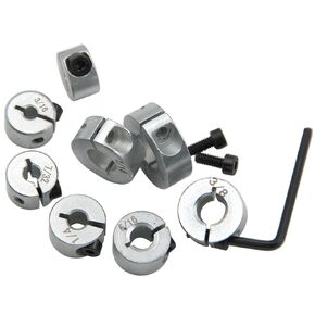 8 Pcs Drill Bit Stop Collar Set Split Ring Clamping Shaft Collars Drilling Limit Ring Drill Depth Stop Bit with M5 Set Screws (Imperial 1/2", 7/16", 3/8", 5/16", 1/4", 7/32", 3/16", 1/8")