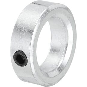MECCANIXITY Shaft Collar 0.7 Inch Bore Zinc Plated Carbon Steel Set Screw Style Clamping Collars Silver 1 Pcs