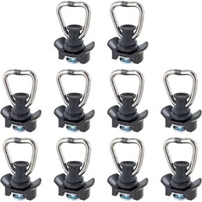 US Cargo Control Black L Track Stud Fitting with D Ring, Use with L Track Rails in Your Van, Truck Or Trailer to Create Instant Tie-Down Anchor Points, Working Load Limit of 1,333 Pounds, 10 Pack