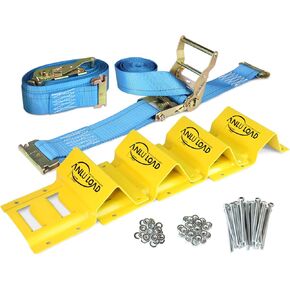 Wheel Chock Tie Down Kit,Wheel Tie Down Straps,E Track Tie Down System for ATV,Utv,Construction Equipment&Small Tractors.