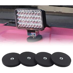 Magnet Base Mounting Brackets, Rubber Coated Neodymium Magnetic Mounts with Female Thread Hole for LED Lights Work Lights Tools Camera, 4Packs …