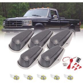 5 X Cab Marker Light, Amber Lens White LED Cab Roof Running Lights, Accessories Light w/Wiring Pack Compatible with 1973-1997 Ford F-150 F-250 F-350 F Series Pickup Super Duty Trucks in Kuwait