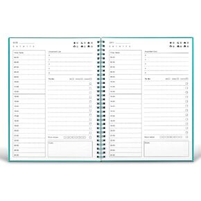 UtyTrees To Do List Notebook, Daily Planner Undated - Blank Hourly Schedules Appointment Planner, Time Planner, 7.6"x10.2" Bigger Planner, Time Management Manual and Planner, 96 Pages, Black